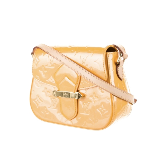 💕Rare LOUIS VUITTON Monogram Vernis Bellflower PM yellow leather Cross body BAG - Picture 2 of 16